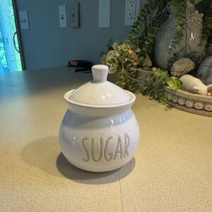White Ceramic Sugar Jar